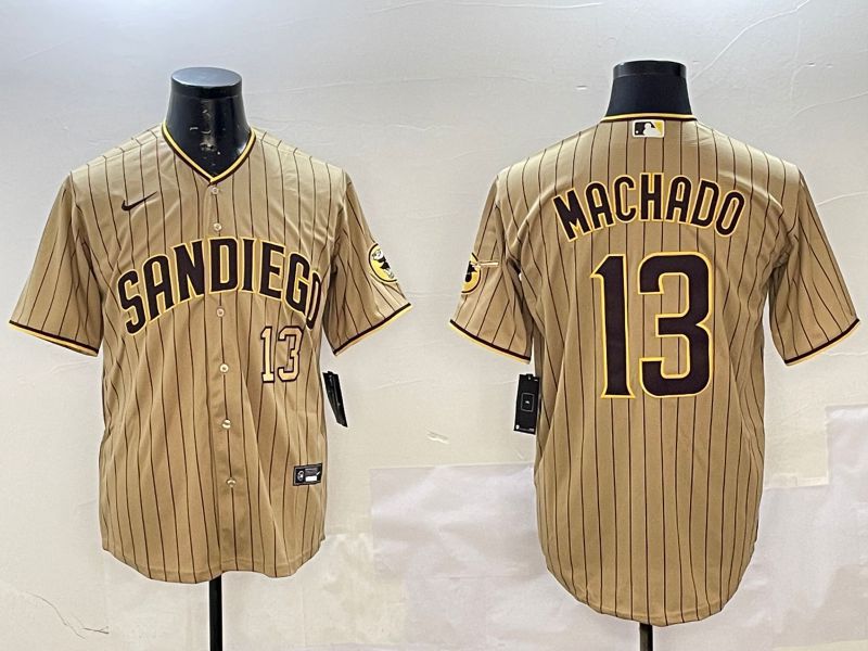 Men San Diego Padres #13 Machado Brown Stripe Game 2025 Nike MLB Jersey style 3